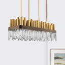 Loft Industry Modern - Gold Tubes & Glass Square Chandelier